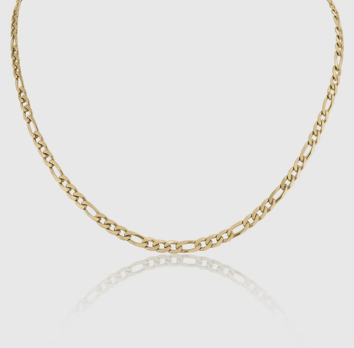 18” 4mm PVD Gold Figaro Elegant Chain Necklace