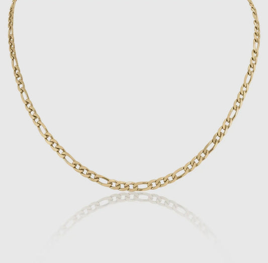 18” 4mm PVD Gold Figaro Elegant Chain Necklace